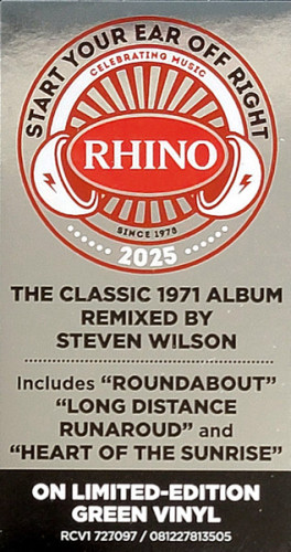 Виниловая пластинка YES "Fragile" (GREEN LP)