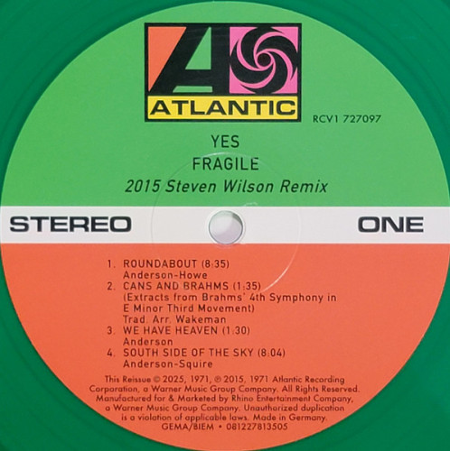 Виниловая пластинка YES "Fragile" (GREEN LP)