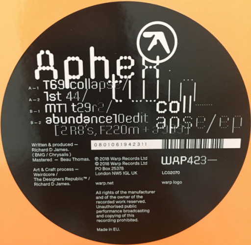 Виниловая пластинка APHEX TWIN "Collapse EP" (LP)