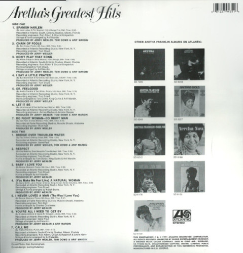 Виниловая пластинка ARETHA FRANKLIN "Aretha`s Greatest Hits" (LP)