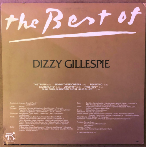 Виниловая пластинка DIZZY GILLESPIE "The Best Of Dizzy Gillespie" (VG+/VG+ LP) 