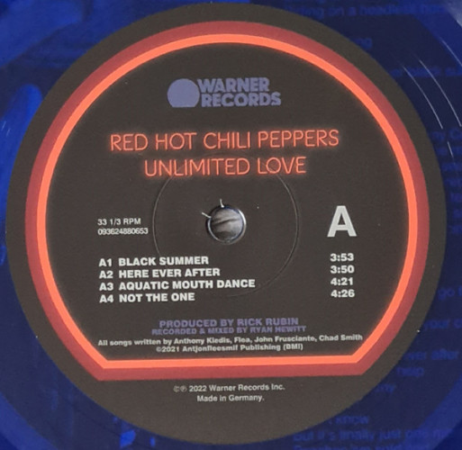Виниловая пластинка RED HOT CHILI PEPPERS "Unlimited Love" (BLUE 2LP) 