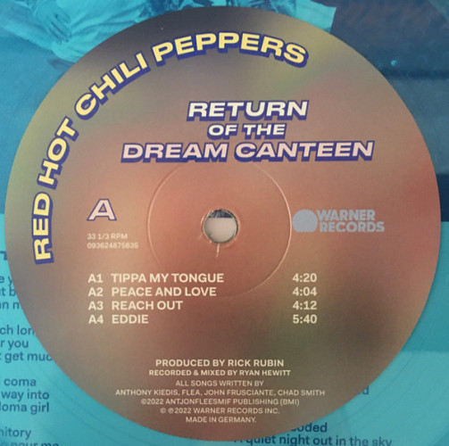 Виниловая пластинка RED HOT CHILI PEPPERS "Return Of The Dream Canteen" (BLUE 2LP)
