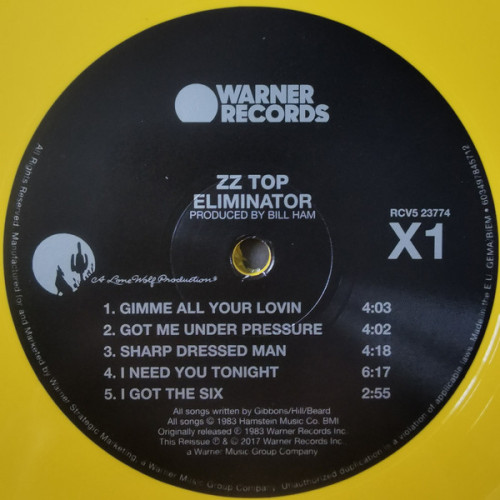 Виниловая пластинка ZZ Top ‎"Eliminator" (YELLOW LP) 