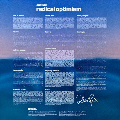 Виниловая пластинка DUA LIPA "Radical Optimisma" (WARNER BLUE LP)