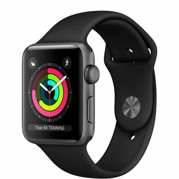 Умные часы Apple Watch Series 3 GPS 42mm Space Gray Aluminum Case with Black Sport Band 