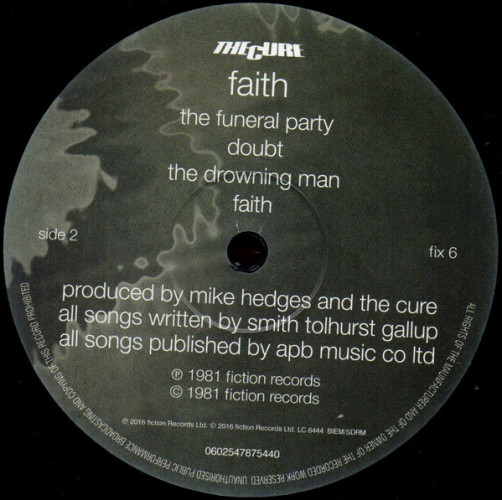 Виниловая пластинка THE CURE "Faith" (LP) 