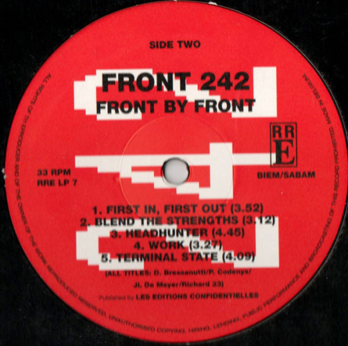 Виниловая пластинка FRONT 242 "Front By Front" (LP)