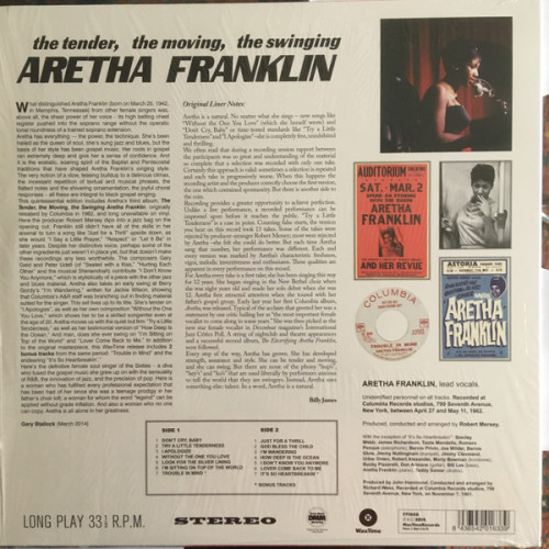 Виниловая пластинка ARETHA FRANKLIN "The Tender, The Moving, The Swinging Aretha Franklin" (LP)