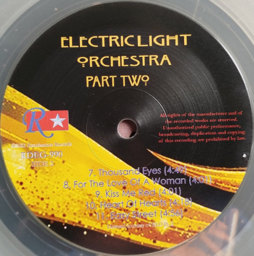 Виниловая пластинка ELECTRIC LIGHT ORCHESTRA "Electric Light Orchestra Part II" (CLEAR LP) 