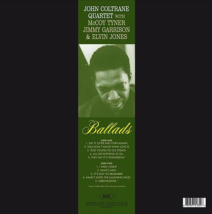 Виниловая пластинка JOHN COLTRANE QUARTET "Ballads" (GATEFOLD LP) 