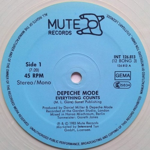 Виниловая пластинка DEPECHE MODE "Everything Counts (In Larger Amounts)" (NM CLEAR LP)