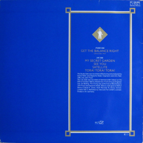 Виниловая пластинка Depeche Mode ‎"Get The Balance Right And Live Tracks" (INT 136.800 NM LP) 