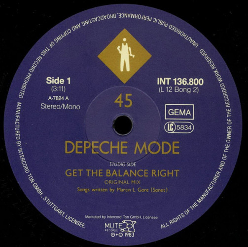 Виниловая пластинка Depeche Mode ‎"Get The Balance Right And Live Tracks" (INT 136.800 NM LP) 