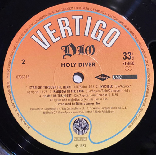 Виниловая пластинка DIO "Holy Diver" (LP)
