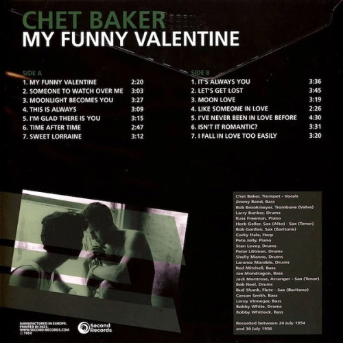 Виниловая пластинка CHET BAKER "My Funny Valentine" (MARBLE LP) 