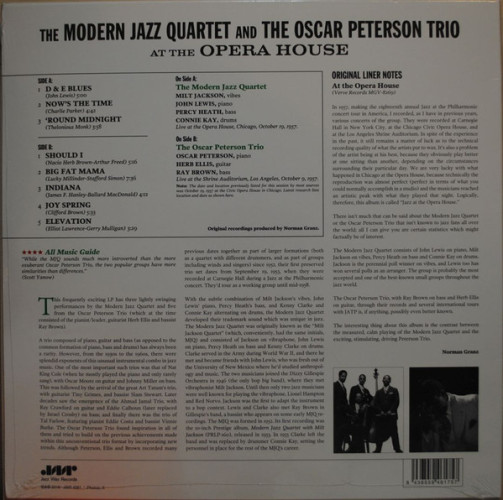 Виниловая пластинка MODERN JAZZ QUARTET & OSCAR PETERSON TRIO "At The Opera House" (LP) 