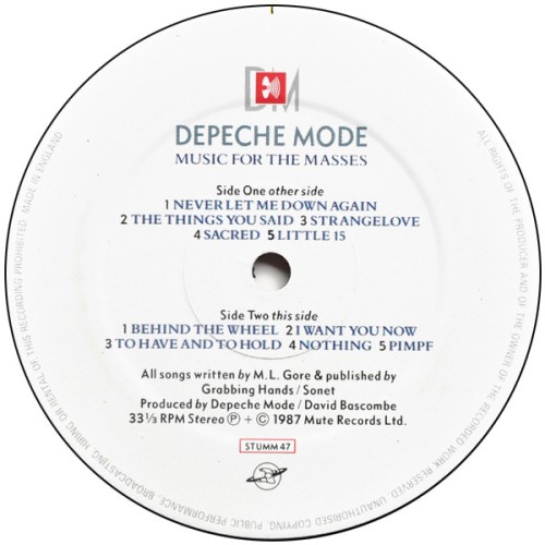 Виниловая пластинка DEPECHE MODE "Music For The Masses" (NM 1STDAY 2LP) 