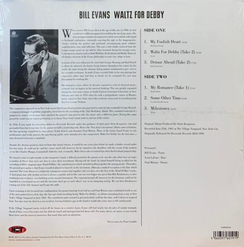Виниловая пластинка BILL EVANS TRIO "Waltz For Debby" (CATLP191 LP)