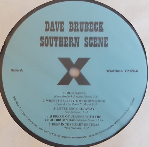 Виниловая пластинка DAVE BRUBECK QUARTET "Southern Scene" (LP) 