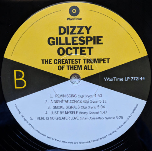 Виниловая пластинка DIZZY GILLESPIE OCTET "The Greatest Trumpet Of Them All" (LP) 