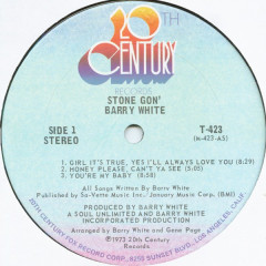 BARRY WHITE "Stone Gon`" (EX/EX LP)