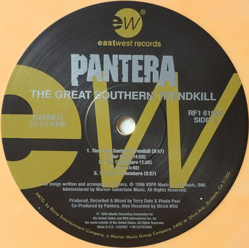 Виниловая пластинка PANTERA "The Great Southern Trendkill" (COLORED LP) 