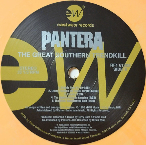 Виниловая пластинка PANTERA "The Great Southern Trendkill" (COLORED LP) 