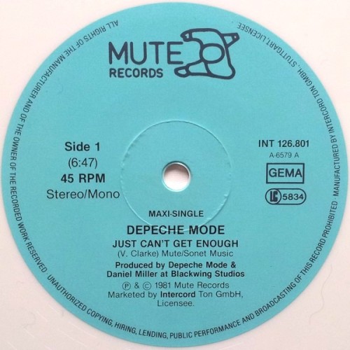 Виниловая пластинка DEPECHE MODE "Just Can`t Get Enough" (NM INT1 26.801 WHITE LP)