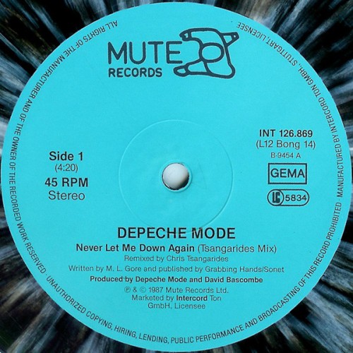 Виниловая пластинка DEPECHE MODE "Never Let Me Down Again (Tsangarides Mix)" (NM INT 126.869 GREY LP) 