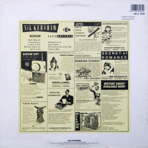 Виниловая пластинка NIK KERSHAW "Radio Musicola" (NM LP)