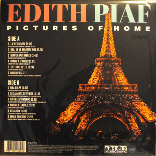 Виниловая пластинка EDITH PIAF "Pictures Of Home" (LP) 