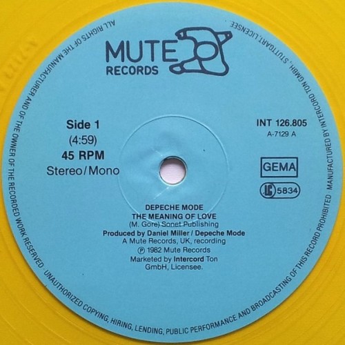 Виниловая пластинка DEPECHE MODE "The Meaning Of Love" (NM INT 126.805 YELLOW LP)