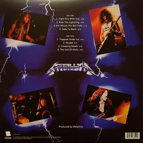 Виниловая пластинка METALLICA "Ride The Lightning" (LP)