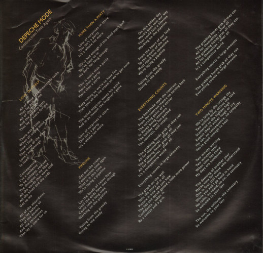 Пластинка DEPECHE MODE "Construction Time Again" (SIRE LP) 