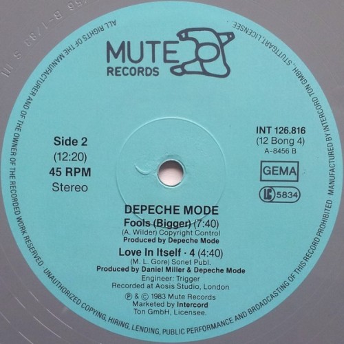 Виниловая пластинка DEPECHE MODE "Love In Itself ∙ 3" (NM INT 126.816 GREY LP)
