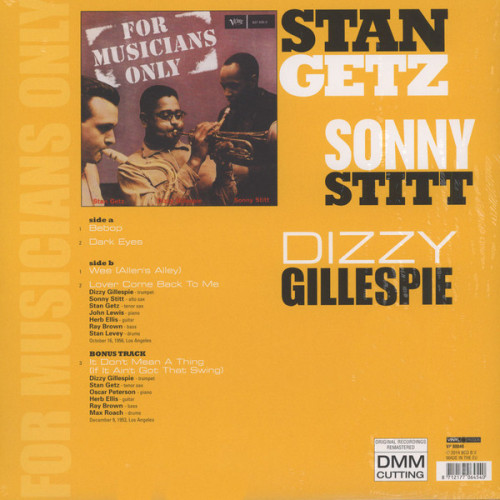 Виниловая пластинка STAN GETZ, SONNY STITT, DIZZY GILLESPIE "For Musicians Only" (LP) 