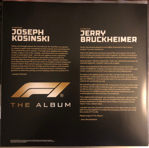Виниловая пластинка VARIOUS ARTISTS "F1 The Album (Music From F1 The Movie)" (OST GOLD LP) 