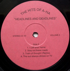 A-HA &quot;Headlines And Deadlines: The Hits Of A-Ha - 2&quot; (NOTONLABEL NM LP)