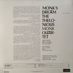 THELONIOUS MONK QUARTET &quot;Monk`s Dream&quot; (SRPD0016 LP)
