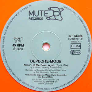 Виниловая пластинка Depeche Mode "Never Let Me Down Again (Split Mix)" (INT 126.868 ORANGE LP) 