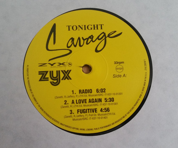 Виниловая пластинка SAVAGE "Tonight" (LP) 
