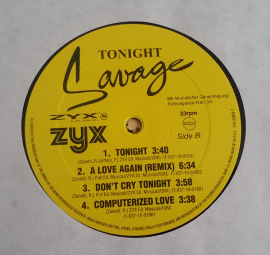 Виниловая пластинка SAVAGE "Tonight" (LP) 
