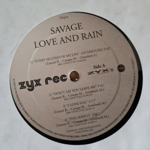 Виниловая пластинка SAVAGE "Love And Rain" (ZYX23035 2LP) 