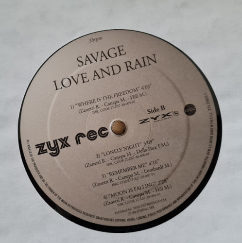 Виниловая пластинка SAVAGE "Love And Rain" (ZYX23035 2LP) 