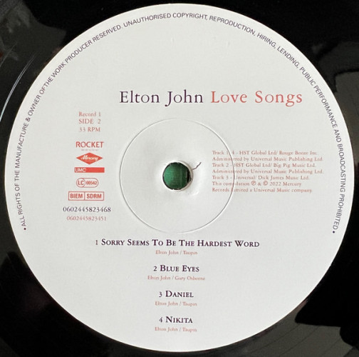 Виниловая пластинка ELTON JOHN "Love Songs" (2LP)