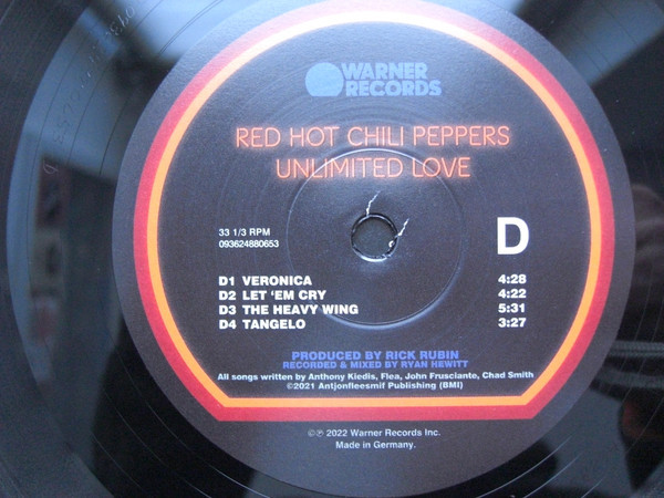 Виниловая пластинка RED HOT CHILI PEPPERS "Unlimited Love" (2LP) 