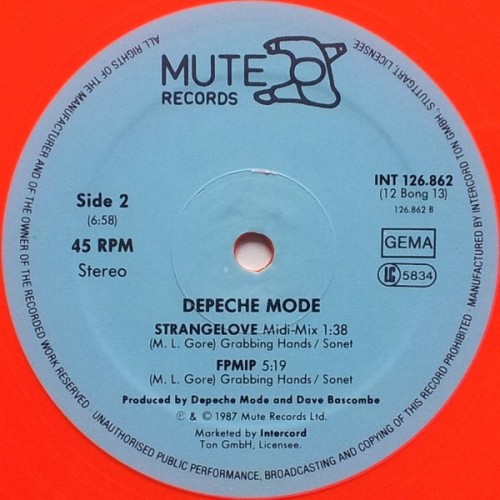 Виниловая пластинка DEPECHE MODE "Strangelove" (NM INT 126.862 ORANGE LP) 