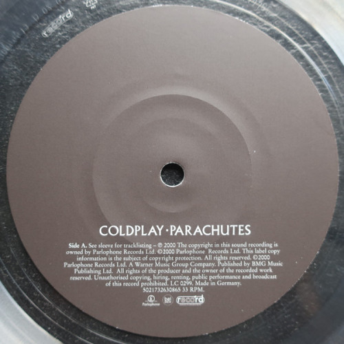 Виниловая пластинка COLDPLAY "Parachutes" (CLEAR LP)