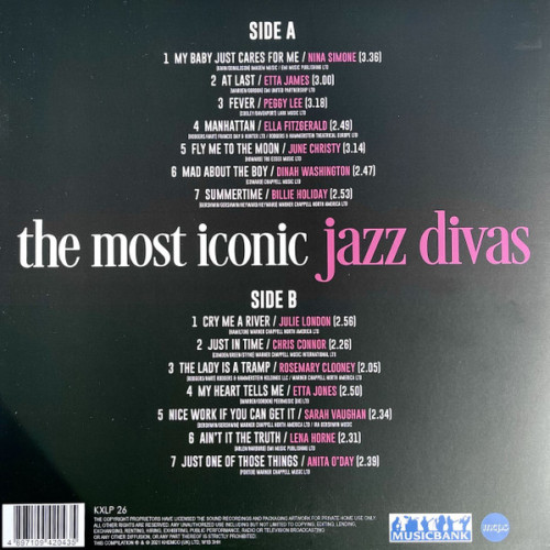 Виниловая пластинка VARIOUS ARTISTS "The Most Iconic Jazz Divas" (LP) 
